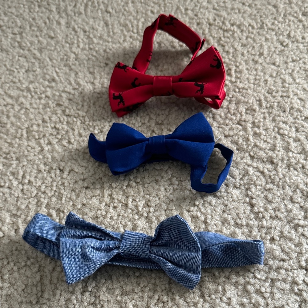 Kids Bow Tie Set - Red, Blue, and Light Blue